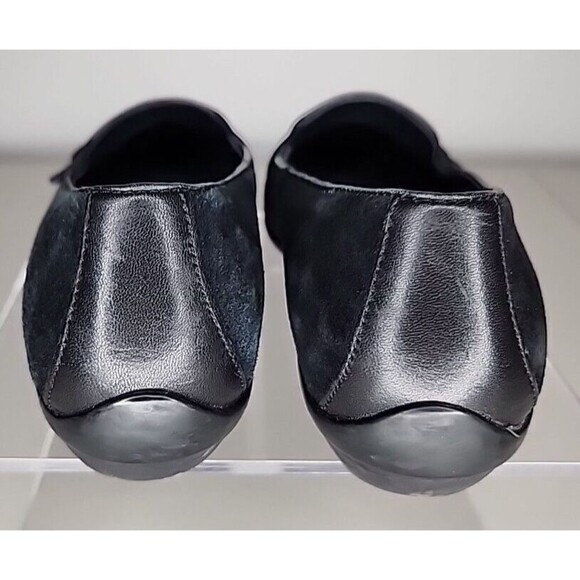 Dansko Olena Women’s 36 Black Leather Blue Metallic Loafer Clogs Flats EUC - Picture 3 of 10